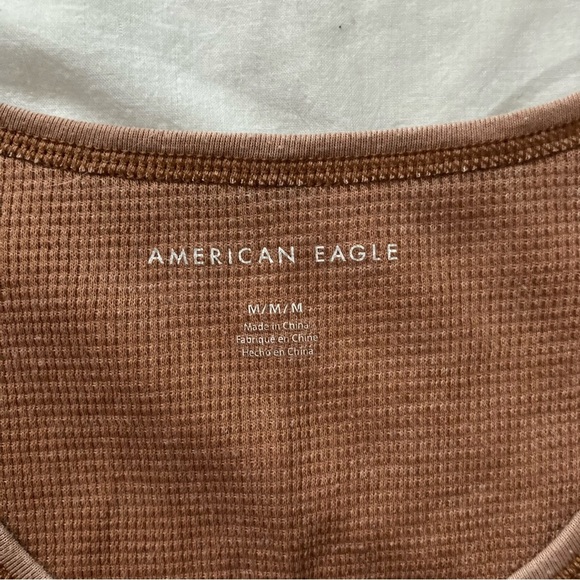 American Eagle Outfitters Brown Ribbed Cropped Tank Top Size Medium - Picture 3 of 3